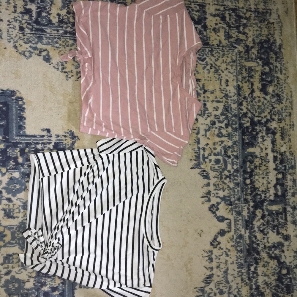 !!BUNDLE!! 2 striped SHEIN crop tops